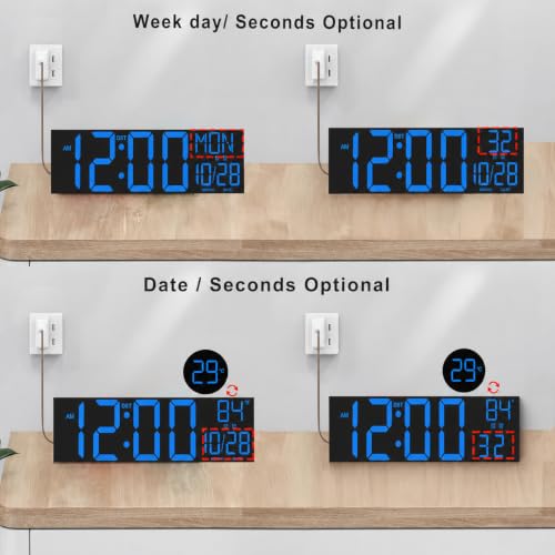 Image of JALL 30 inch Extra Large Digital Wall Clock, Giant LED Display with Remote Control, Digital Clock with Jumbo Numbers, Countdown Timer for Gym, Office, Living Room, Classroom, Home Decor, Warehouse