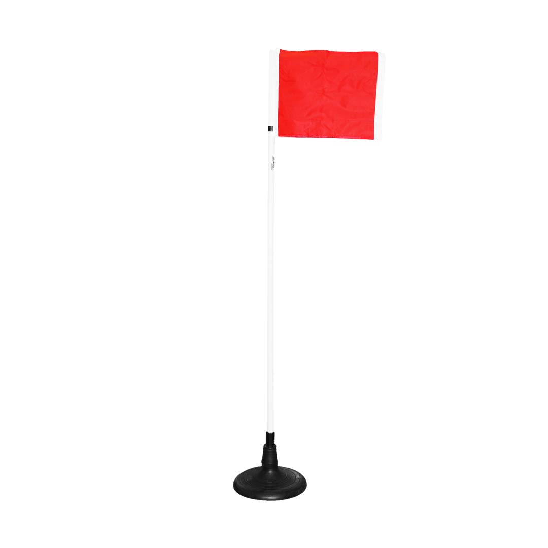 Soccer Innovations Jumbo Turf Corner Flag - One Turf Rubber Base & One Corner Flag, Turf & Grass Use, Universal Corner Flag, Weighted Turf Soccer Corner Flag