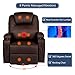 Esright Massage Recliner Chair Heated PU Leather Ergonomic Lounge 360 Degree Swivel， Brown