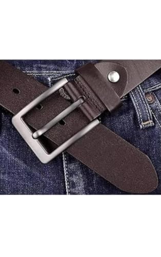 Image of YOOKO Brown Artificial Leather Belt | PU Waist Belt for Men