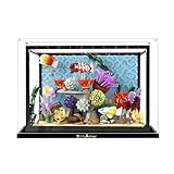 Vitrine pour aquarium tropical Lego 10366 - Boîte transparente en acrylique de 3 mm avec protection UV et anti-poussière - Solution de rangement pour modèles de collection - Idéal comme cadeau (étui