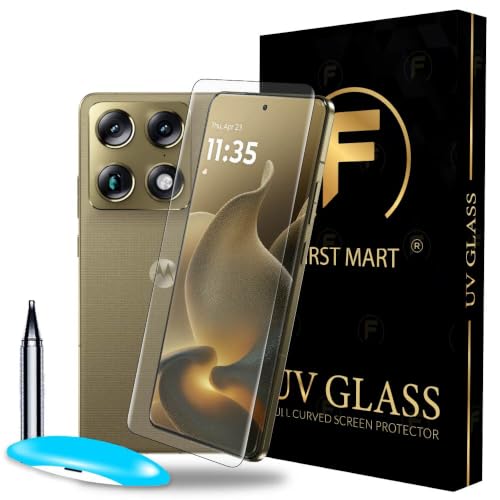 Image of FIRST MART UV Tempered Glass for Motorola Signature, 9H Full-Glue Curved Screen Protector, HD Clear, Fingerprint Compatible Easy Installation | Crystal Clear