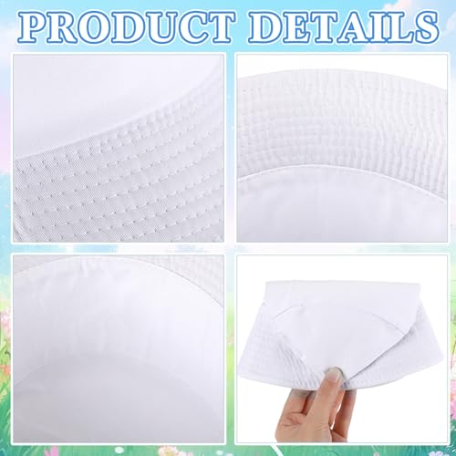 Image of 36 /24 /12 Pcs Bucket Hats for Men Women Bulk Cotton Fishing Cap UV Protection Beach Foldable Solid Color Sun Cap