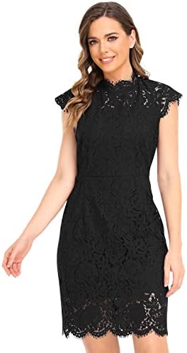 فساتين الزفاف من Ourgifts لحفلات الزفاف ذات رقبة دائرية أنيقة للحفلات باللون الأسود ، مقاس متوسط، أسود، M