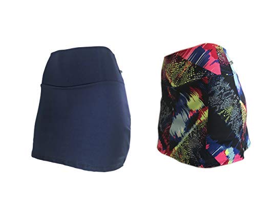 Shorts Saia Suplex Estampada Ou Lisa Academia Ginastica (AZUL-25A, GG)
