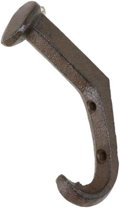 Miniatura 2 de Ebros Gift Paquete de 2 ganchos de pared de hierro fundido, rústico, occidental, largo, resistente, para ferrocarril, sombreros, correas, mochilas,