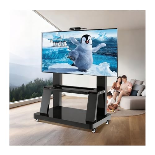 Soporte móvil para TV ajustable con ruedas ocultas miniatura 1