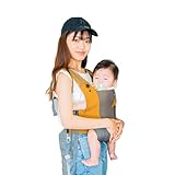 PairFook（ペアフック）抱っこ紐 コンパクトタイプ 超軽量560g 折りたたみ収納ポーチ付 前開き簡単装着 SGマーク取得 YKKパーツ使用 UV日よけフード 保冷剤対応ヘッドサポート付 (キャメルカーキ)