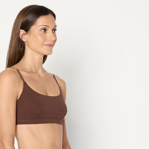Image of Amazon Essentials Women's Cotton Jersey Scoop Bralette, Pack of 2