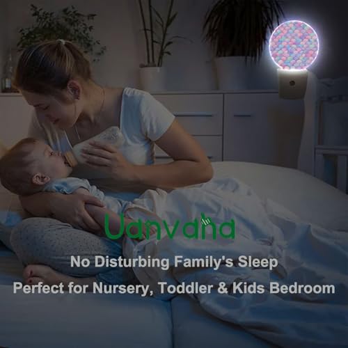 Image of Pink Mermaid Fish Scales Night Lights Plug into Wall Dusk to Dawn LED Lighting Auto Sensor 0.5W for Bedroom Bathroom Hallway Living Room