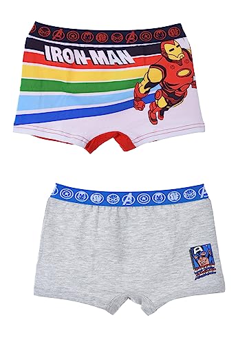 Sun City Avengers Lot de 2 boxers pour garçon, multicolore, 134 cm-140 cm