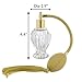 JUVITUS Perfume Empty Refillable Glass Vintage Bottle with Antique Gold Bulb Sprayer with Tassel 1.64 oz with funnel and pipettes