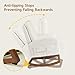 ONBRILL Rocking Chair Nursery, Rocking Chairs with Solid Wood Legs, Teddy Fabric, Glider Chair with Upholstered High Backrest, Nursery Chair for Living Room, Baby Room, Bedroom