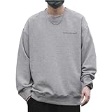 [OKJCON] トレーナー メンズ 長袖 春 ゆったり おしゃれ カジュアル プルオーバー 大きいサイズ (JP, アルファベット, L, グレー)