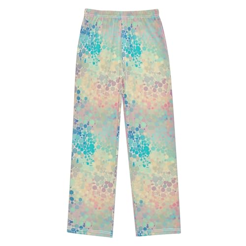 Glitter Texture Long Pajama Pants Elastic Waist PJ Bottoms with Pockets S A1108472