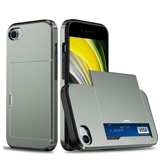 Beajew Coque Portefeuille pour iPhone 6/iPhone 6s avec Porte-Cartes, Étui de Protection Téléphone Double Couche Antichoc, Fente Cachée Coulissante, Antichoc TPU+PC Housse Portefeuille -Vert Militaire