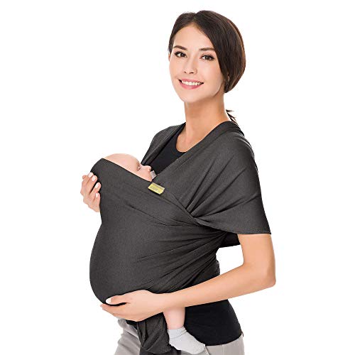 Baby Wrap Cuby Carrier Sling Soft Baby Carrier Infant Baby Sling Hands Free Babies Carrier Wraps - Baby Shower Gift - One Size Fits All (Gray)