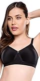 trylo reggiseno da donna in cotone imbottito senza ferretto senza ferretto a copertura completa, nero, 5f