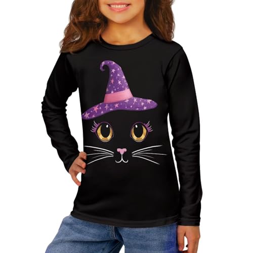 Image of Girls Long Sleeve Shirts Casual Crewneck Soft T-shirts for Girls 3-16 Years Old