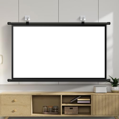 Pantalla manual retractable para proyector, 50 pulgadas miniatura 1