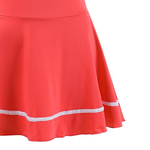 Women's Musical Uniform Fancy Dress Cheerleader Costume Outfit (Red) #TOP3