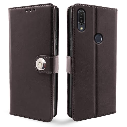 Image of Pikkme Asus Zenfone Max Pro M1 Flip Cover Leather Finish | Inside TPU with Card Pockets | Wallet Stand and Shock Proof | Complete Protection Flip Case (Button Coffee)