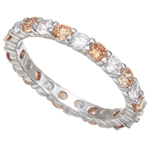 アクセサリーショップピエナ キュービックジルコニア フルエタニティリング オレンジ クリア11号