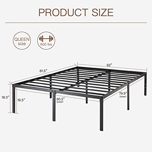 Ikalido Queen Size Metal Platform Bed Frame, Heavy Duty Metal Slats Support With Large Storage Space And Reserved Holes For Diy Headboard, No Box Spring Needed/Easy Assembly/Noise-Free/Non-Slip #TOP1
