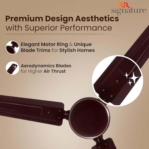 Image of RR Signature Morpheus 1200 MM | Star-rated BEE Certified | Energy Efficient 52-Watt | High Speed Ceiling Fan [Brown]