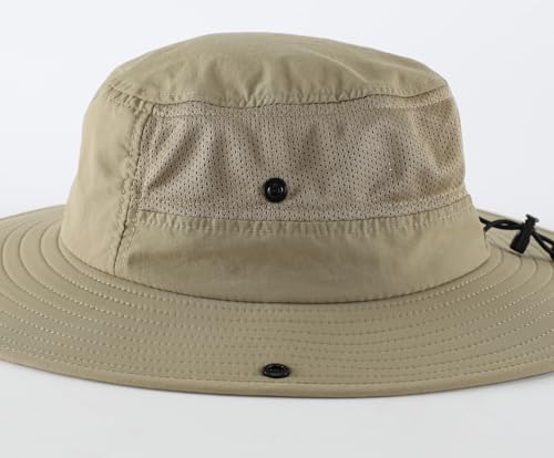 Image of Home Prefer UPF50+ Mens Sun Hat Wide Brim Womens UV Protection Beach Bucket Hat for Fishing Hiking Snap Up Cowboy Hat