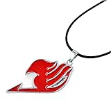 California Modern Fashions Fairy Tail Natsu Dragneel Guild Symbol Anime Cosplay Accessory Metal Pendant Necklace (Red)