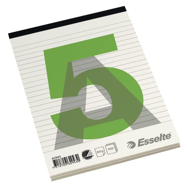 Esselte Stitched Pad A5 quaderno per scrivere 100 fogli Verde, Grigio, Bianco (Esselte - stitched pad - A5 - 100 ark)