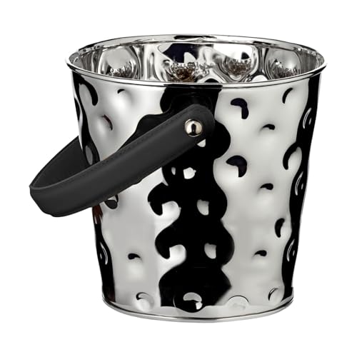 EDZARD Enfriador de champán Gideon (altura 23 cm, 26 x 21 cm), niquelado, martillado, cubo de hielo, enfriador de champán, enfriador de botellas, enfriador de vino, enfriador de bebidas, elegante