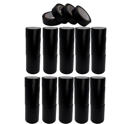 Image of 8504 Pk100 General Electrical Tape Black PVC 10M Rolls Flame Resistant Wire Wrap Heat Tape Electric Black Adhesive Vinyl for Cable Repair Plumbers Automotive Use Waterproof Duct Fabric Sealing