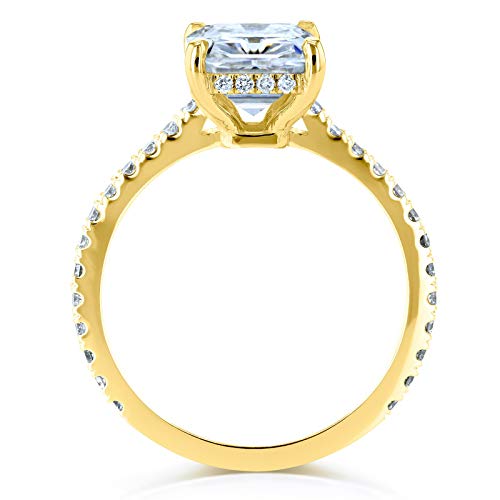 Kobelli Radiant-Cut Moissanite Engagement Ring 3 1/10 Ctw 14K Yellow Gold, 6.5 #TOP4