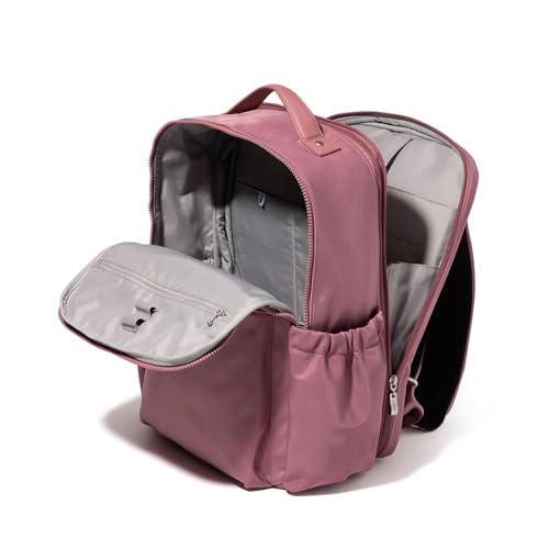 Image of Baggallini Tribeca Expandable Laptop Backpack, Mauve Twill