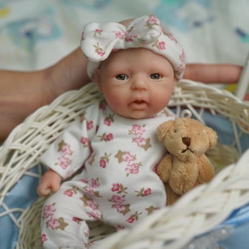 Mire & Mire Reborn Babypuppen 7 Zoll Mädchen Silikon Puppe Mini Realistische Babypuppen Silikon Ganzkörper Handgefertigt – Bild 4