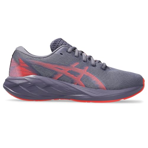 Asics Kid's NOVABLAST 5 Grade School Running Shoes, 2.5, Greyish Purple/Coral Reef