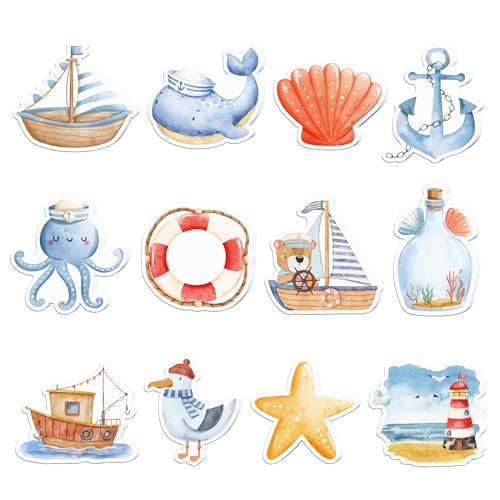 Notes adhésives vacances nautiques 12 motifs mémo autocollant voiture et décoration bureau