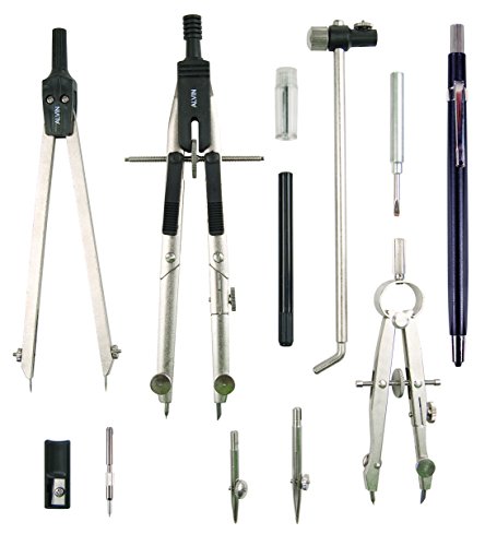 Alvin Jet-Bow Beam Combination Drawing Set, Model 929JS, Speed Compass with Interchangeable Pen, Pencil, Divider Parts, Geometry and Engineering Kit, Drawing and Architecture Tools