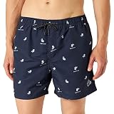 Herren Jack& Jones Kurze Badeshorts | Bermuda Hose Urlaub Schwimm Pants | Beach Print Design JJSWIM, Farben:Navy, Größe Hosen:L
