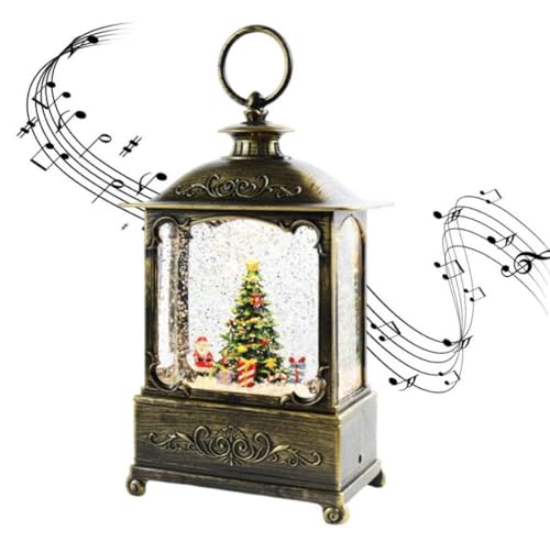 スノードーム クリスマス オルゴール クリスマスボール スノーグローブ LEDライト付き 8曲自動ループ クリスマス置物飾り 提灯型オルゴール インテリア クリスマスプレゼント オブジェ 飾り レトロ かわいい 卓上 サンタ サンタクロース 雪