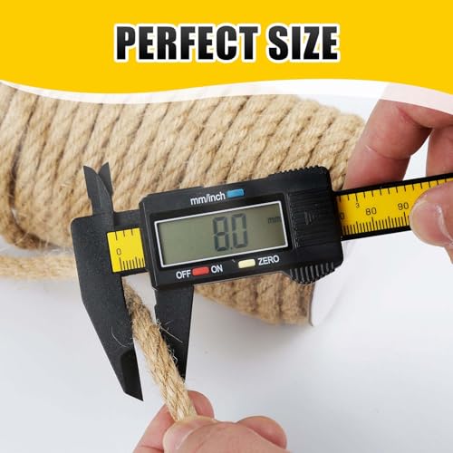 Image of Natural Jute Twine, 8MM x 50FT Jute Rope Roll, Heavy Duty Thick Twine for Cat Scratching Post, Bundling, Gardening and DIY Crafts