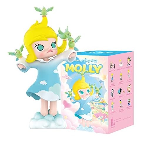 pop mart A Boring Day With Molly 3Boxes Exclusive Action Figure Box Toy Popular Collectible Art Toy Cute Figure Creative Gift, for Christmas Birthday Party Holiday Cover