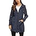 Produktbild TEBAISE Regenjacke Damen Funktionsjacke Übergangsjacke Kapuzenjacke Wasserdicht Windbreaker Regenmantel 20149 Winter Kapuzen Trenchcoats Reisverschluß Langjacke mit Atmungsaktiv Futter für Sport