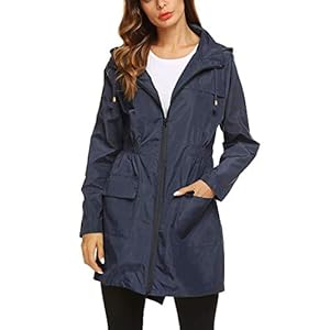 Lamp Jacket Raincoat Hooded Windproof Rain Jacket Jackets Solid Outdoor Women’s Women’s Coat Clothes for Women
