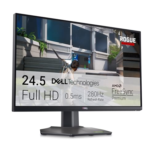 Dell G2524H Gaming Monitor – 24.5-inch FHD (1920×1080) 280Hz 0.5Ms Display, AMD FreeSync+NVIDIA G-SYNC Adaptive Sync Technology, Height/Pivot/Swivel/Tilt Adjustability – Black