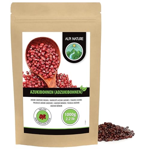 Alpi Nature Frijoles Azuki 1kg, Frijoles Rojos Adzuki Enteros, Legumbres sin Gluten