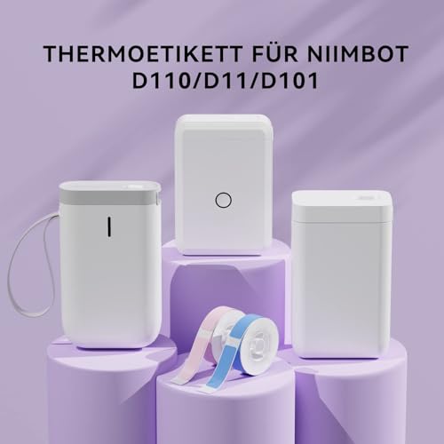 NIIMBOT Fita adesiva para impressora (1,2 cm x 4 cm) com autoadesivo para rotulador D11, 1 rolo de 1