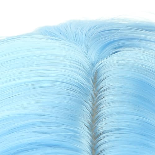 Image of PATTNIUM Blue Ombre Pink Short Curly Wavy Wigs for Kids Girls Side Part Shoulder Length Heat Resistant Synthetic Wig Halloween Cosplay Costume Party Wigs